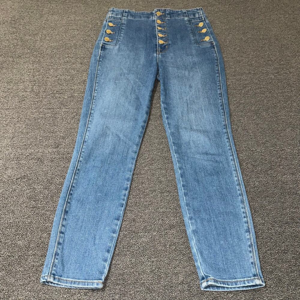 J Brand Natasha High Rise Skinny Crop Blue Jeans Boho Casual Women's Size 27